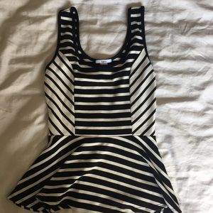 Bar iii Striped Peplum Top
